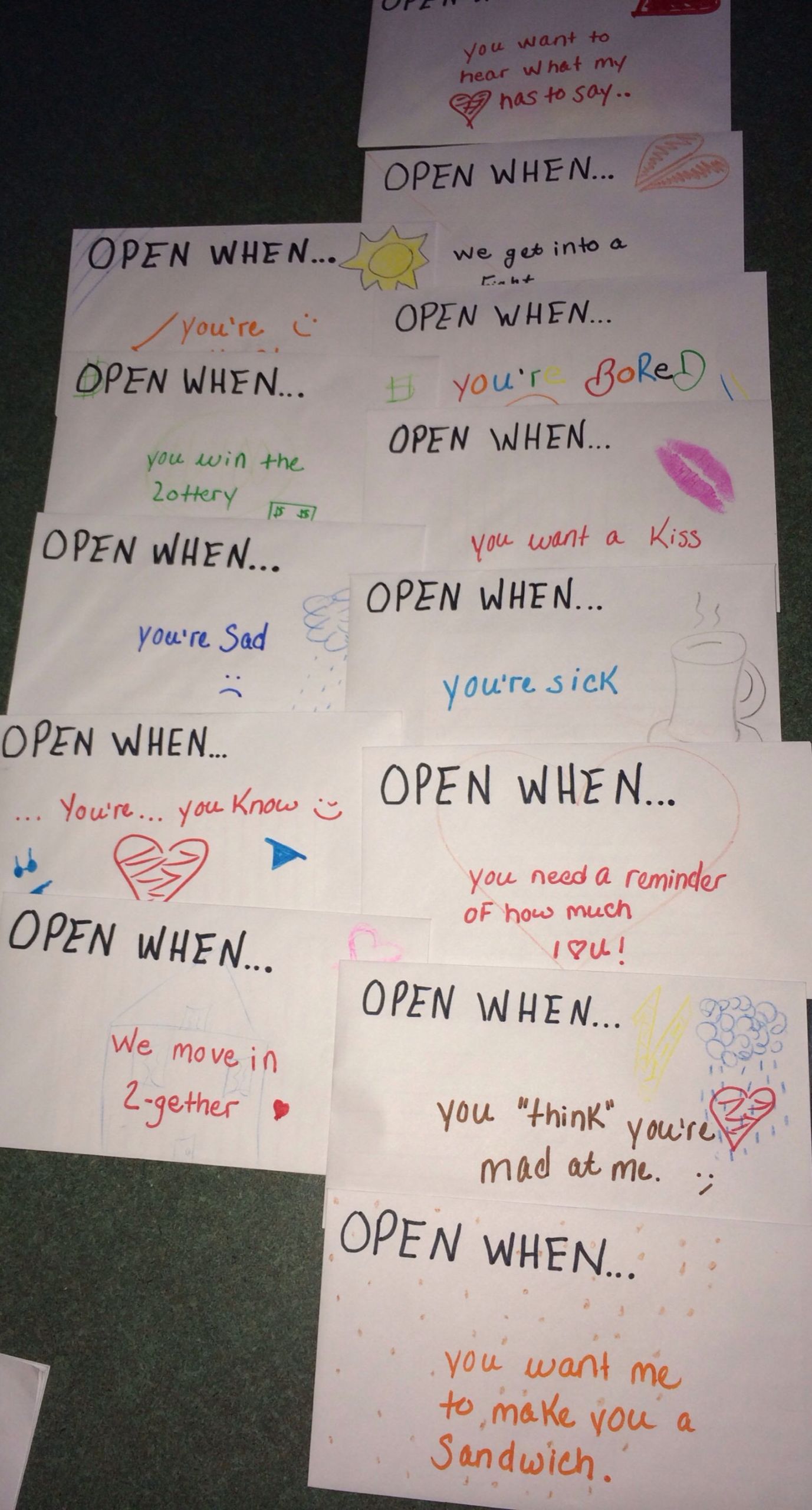 Open When Gift Ideas For Boyfriend
 Open when card ideas So cute for valentines day or a