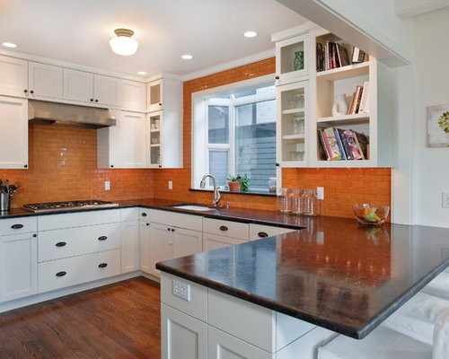 Orange Backsplash Kitchen
 Orange Tile Backsplash Home Design Ideas