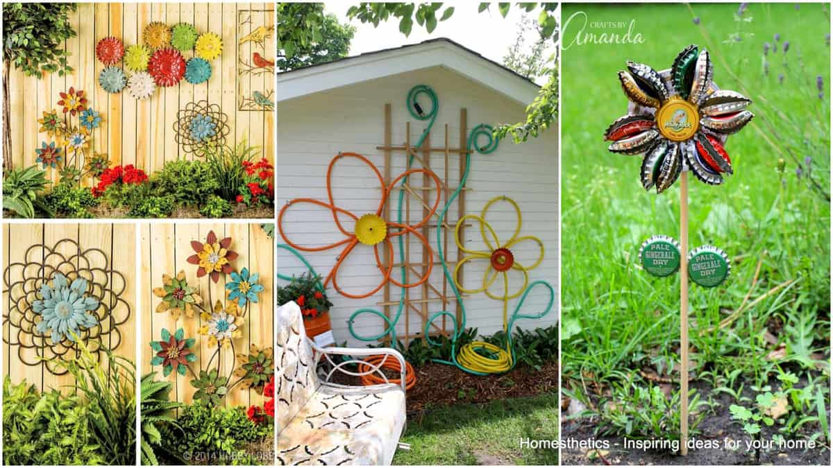 Outdoor Art Projects
 Simple Low Bud DIY Garden Art Flower Yard Projects To