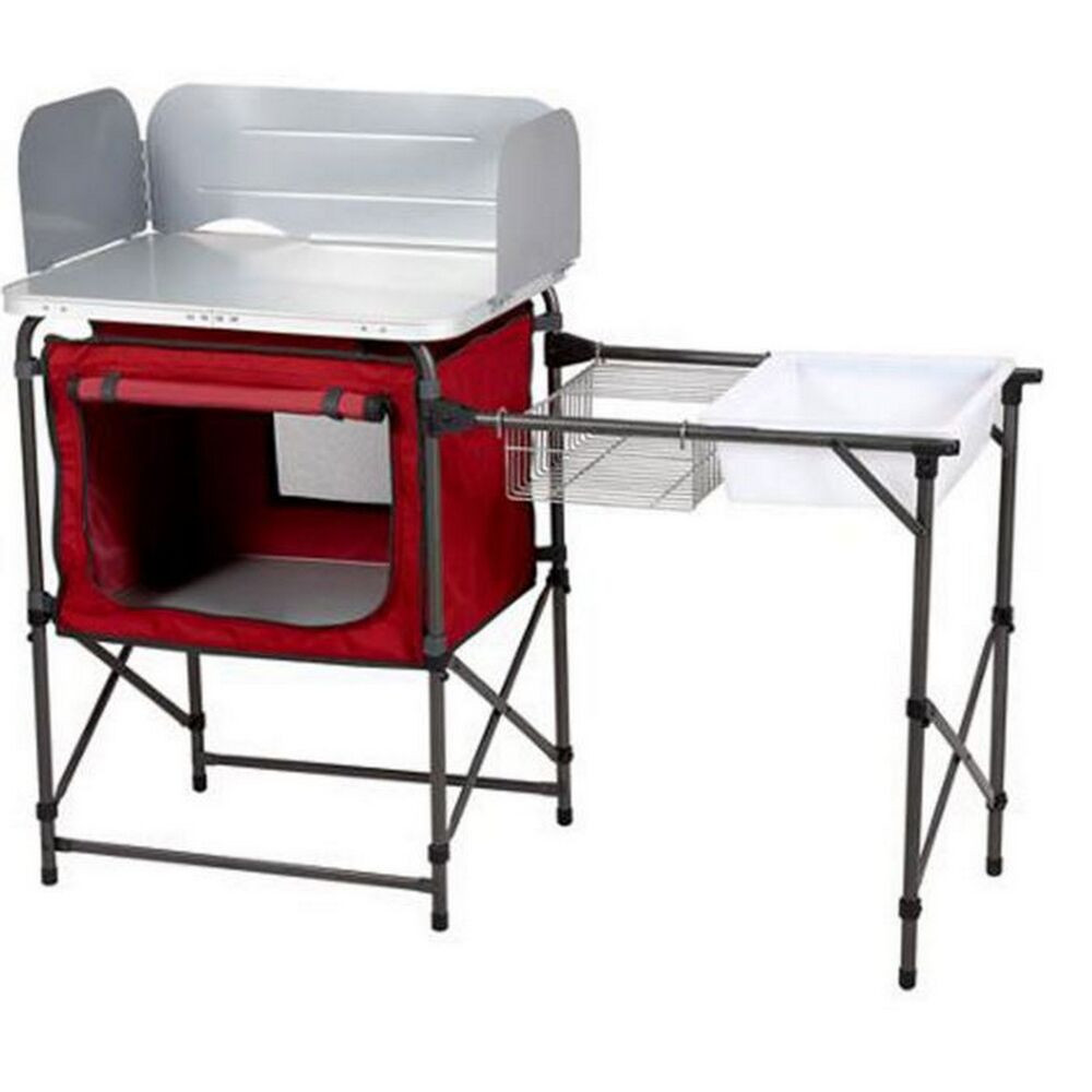 Outdoor Camping Kitchen
 Portable Folding Camp Kitchen & Sink Table Outdoor RV