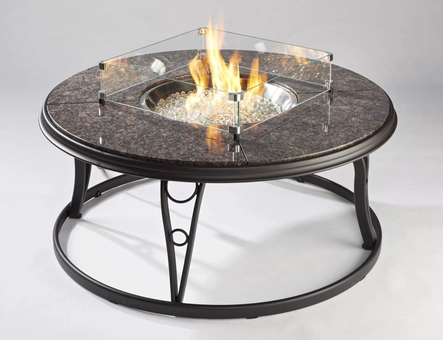 Outdoor Fire Pit Table
 Outdoor Greatroom Granite 42 Inch Round Gas Fire Pit Table