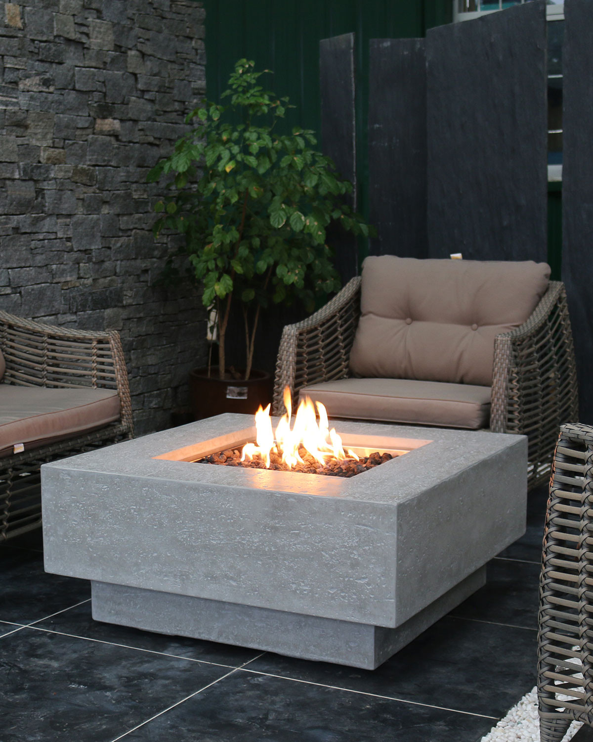 Outdoor Fire Pit Table
 Elementi Manhattan Outdoor Fire Pit Table with Natural Gas