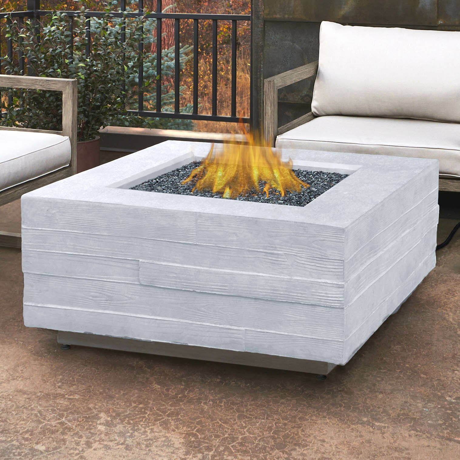Outdoor Fire Pit Table
 Real Flame Board Form Propane Outdoor Fire Pit Table