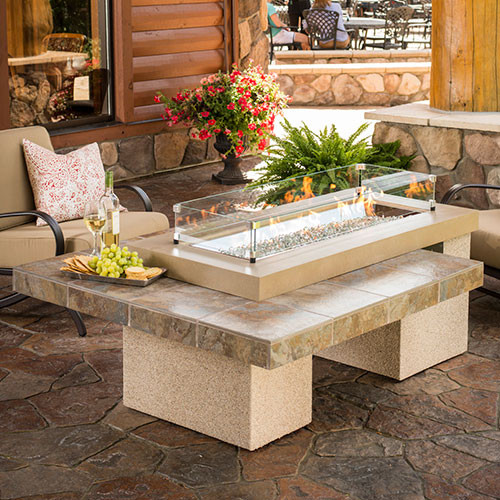 Outdoor Fire Pit Table
 Uptown Gas Fire Pit Table Brown