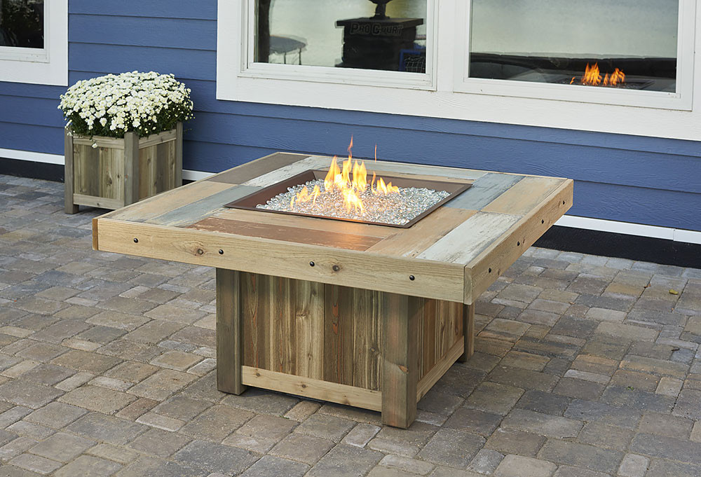 Outdoor Fire Pit Table
 Vintage Square Gas Fire Pit Table VNG 2424BRN