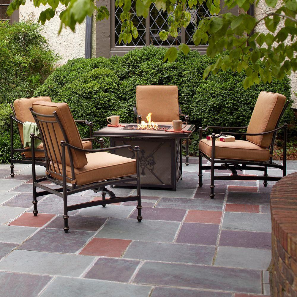 Outdoor Furniture With Fire Pit
 Hampton Bay Niles Park 5 Piece Gas Fire Pit Patio Seating