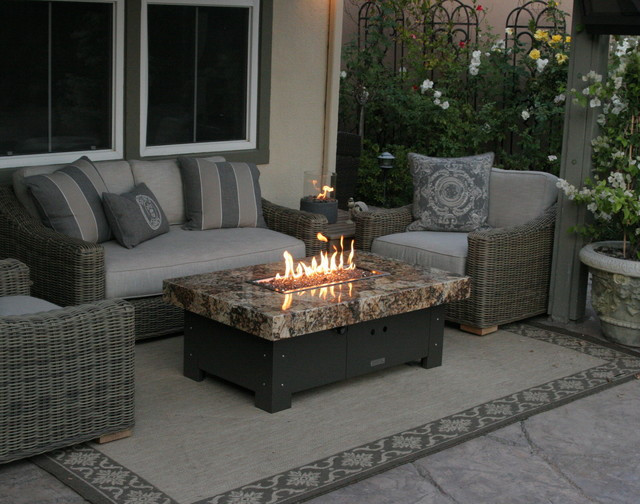 Outdoor Furniture With Fire Pit
 Balboa Fire pit table by COOKE Eclectic Patio orange