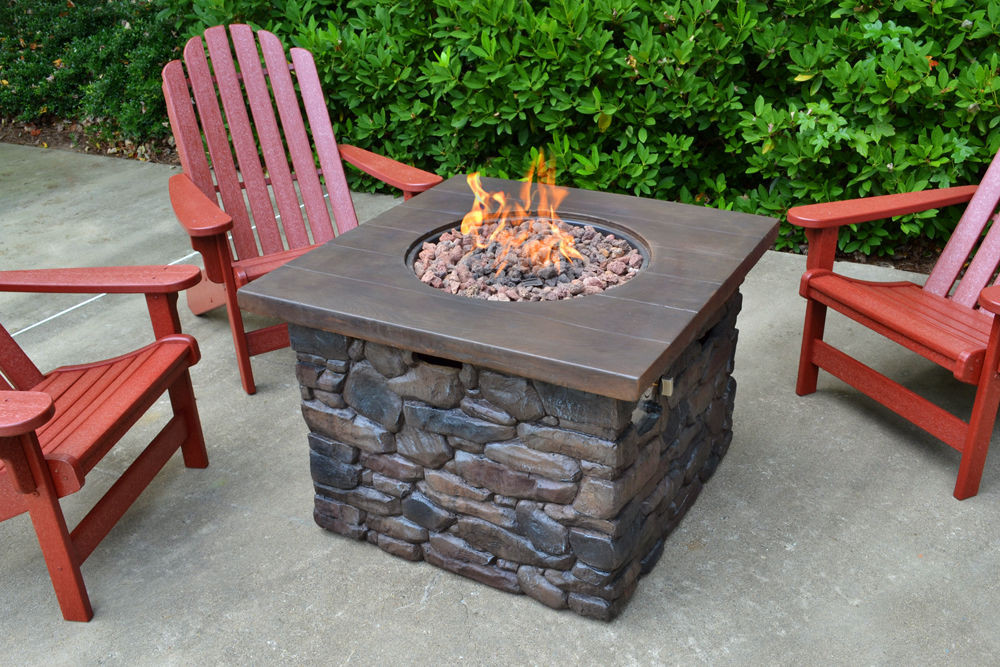Outdoor Furniture With Fire Pit
 OUTDOOR PROPANE GAS FIRE PIT FIREPLACE HEATER BACK YARD