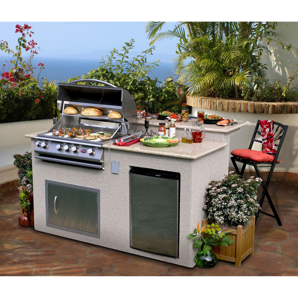 Outdoor Grill Kitchen
 Cal Flame Outdoor Kitchen 4 Burner Barbecue Grill Island