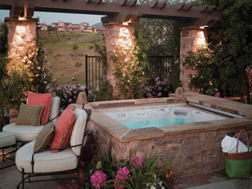 Outdoor Hot Tub Landscaping Ideas
 Patio Backyard Cool Spring – recognizealeader