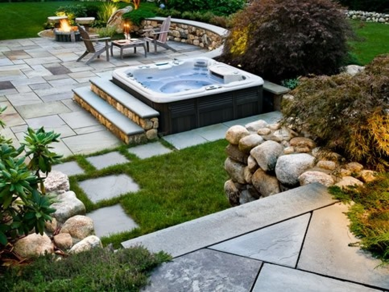Outdoor Hot Tub Landscaping Ideas
 Hot tub patio ideas idea landscaping back yard with hot