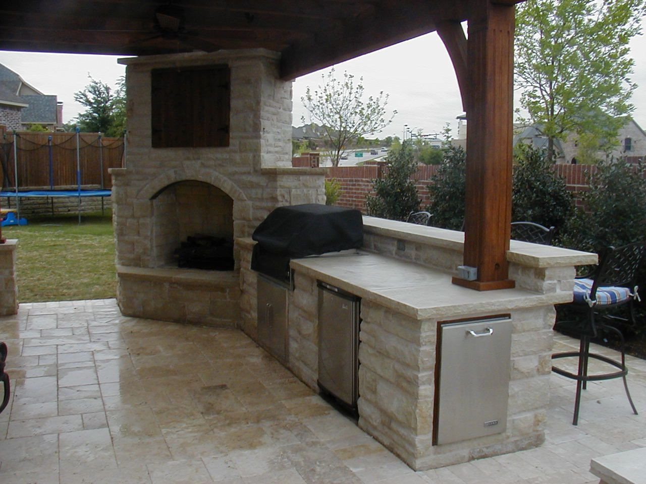 Outdoor Kitchen And Fireplace Ideas
 fireplace under deck