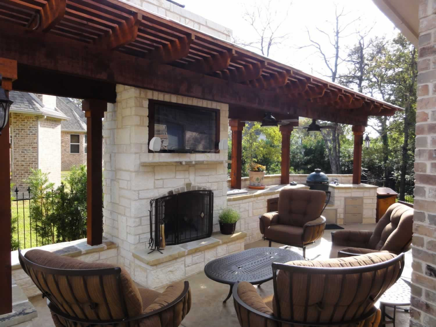 Outdoor Kitchen Designs With Fireplace
 Landscape Contractors Residential mercial Fort Worth Tx