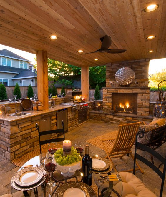 Outdoor Kitchen Fireplace
 27 Smart Ways To Illuminate An Outdoor Space DigsDigs