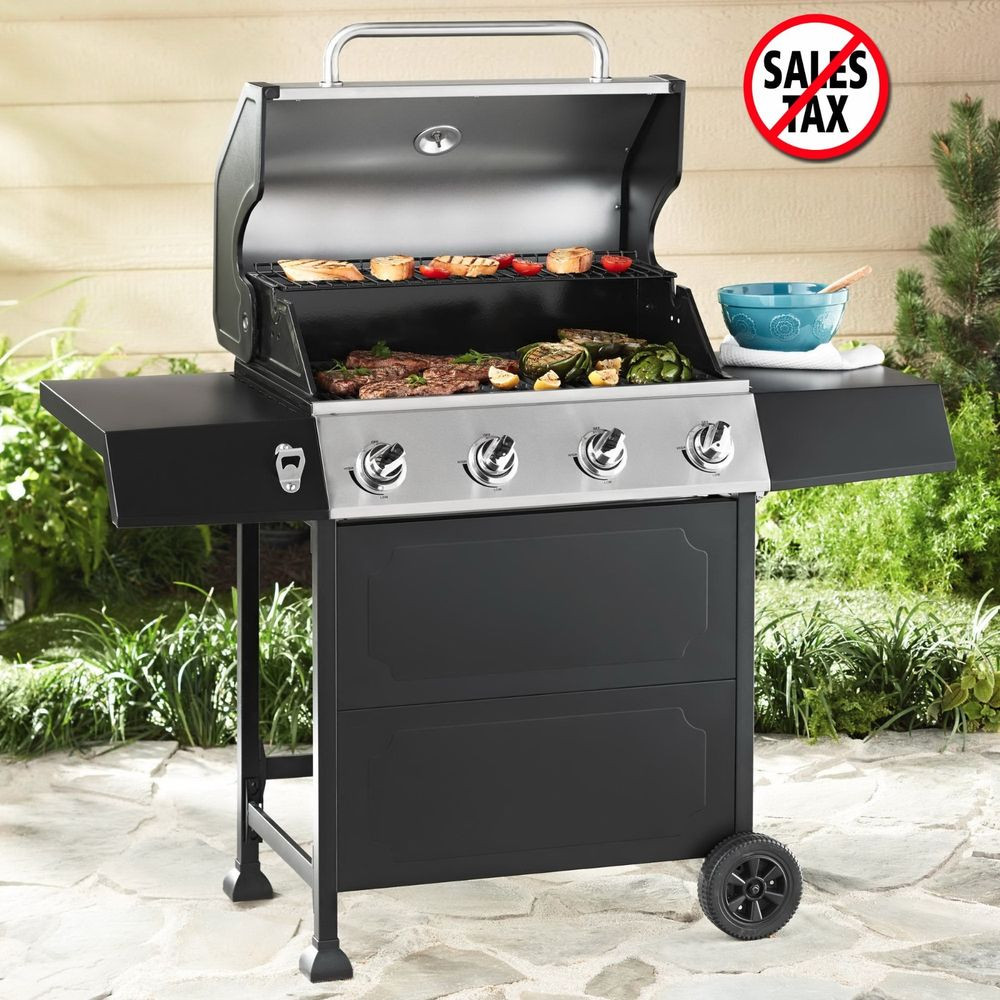 Outdoor Kitchen Gas Grills
 Gas Grill Backyard 4 Burner Stainless Steel BBQ Party