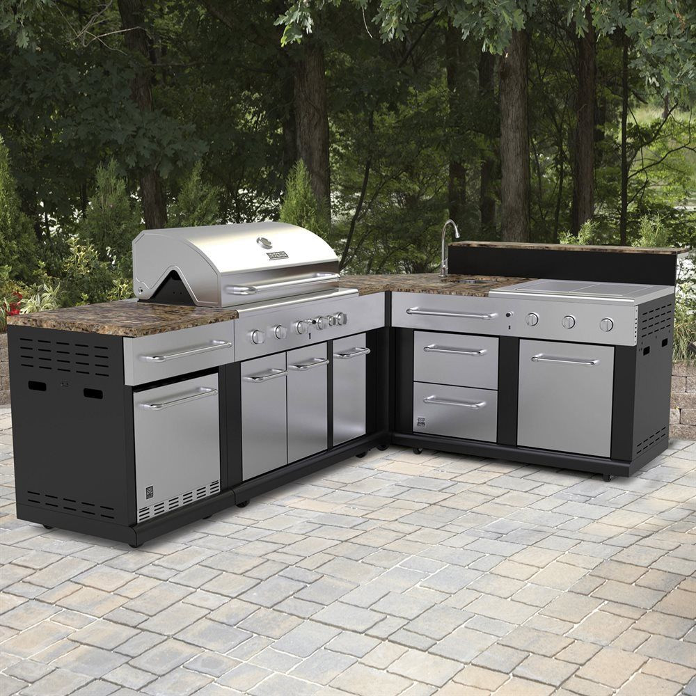 Outdoor Kitchen Kits Lowes
 Shop Master Forge Corner Modular Outdoor Kitchen Set at