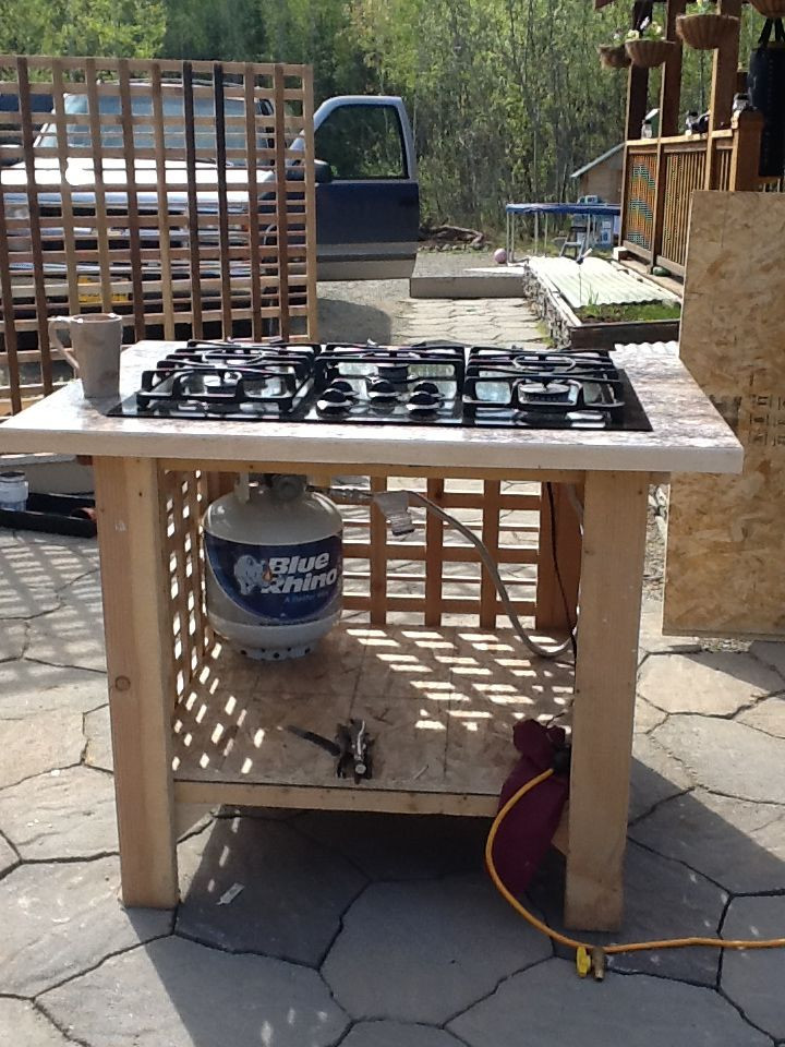 Outdoor Kitchen Stove
 My outdoor stove Log furniture