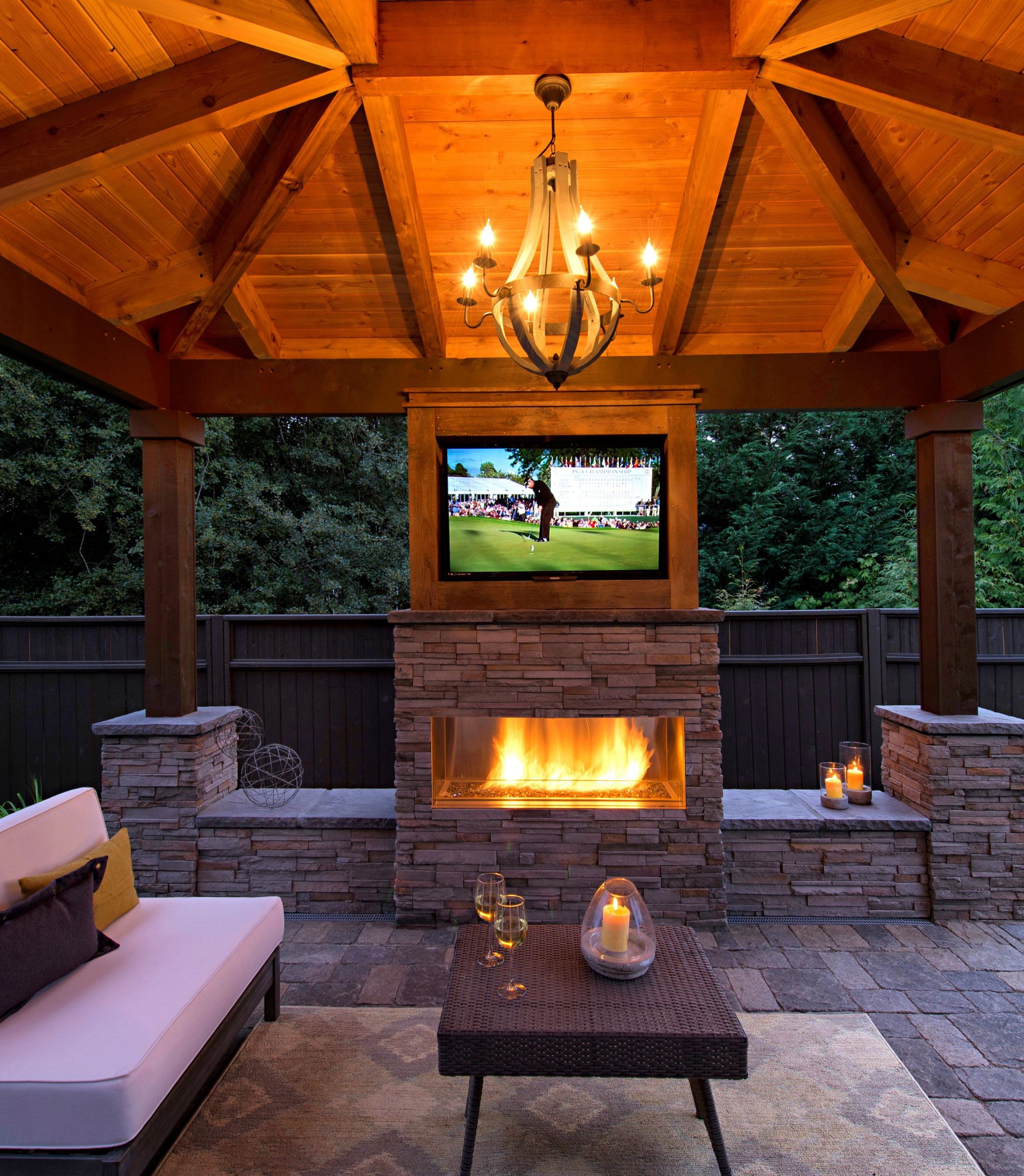 Outdoor Kitchen With Fireplace
 Pin by Philip J Reeves on Backyard Pool Designs