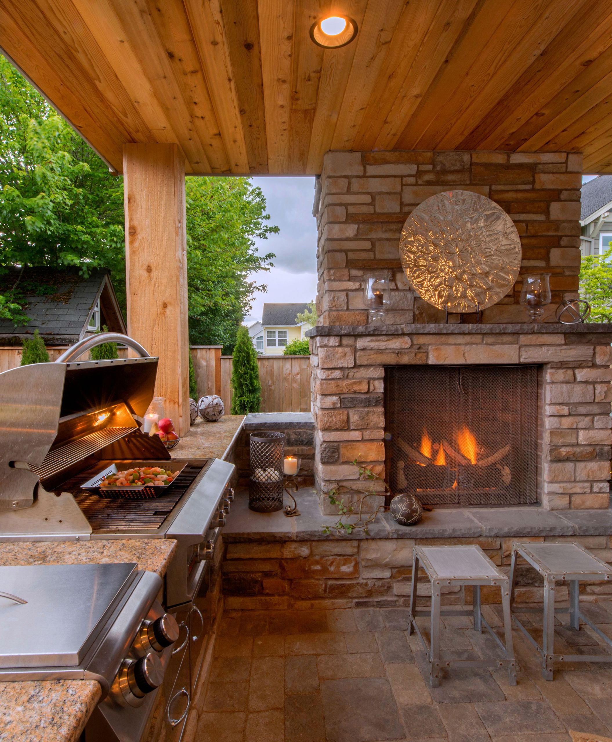 Outdoor Kitchen With Fireplace
 Pin by Outdoor Living on Outdoor Kitchen