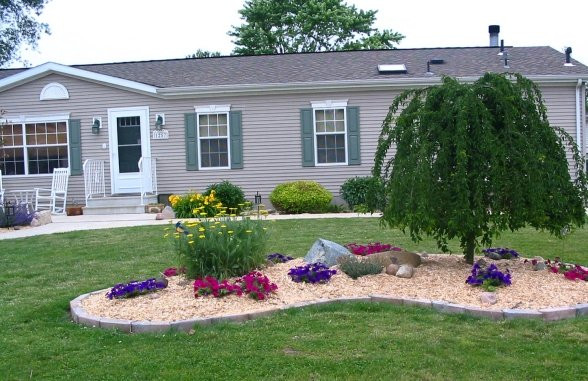 Outdoor Landscape Around House
 what to do in middle of front lawn flower landscaping