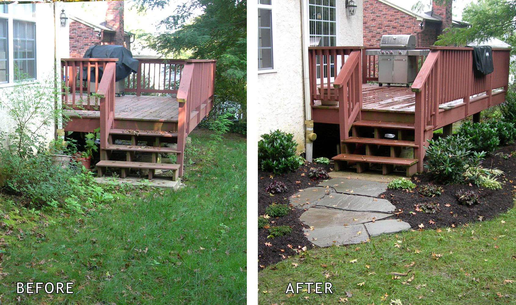 Outdoor Landscape Before And After
 Front Yard Makeovers Before and After Ryno Lawn Care LLC