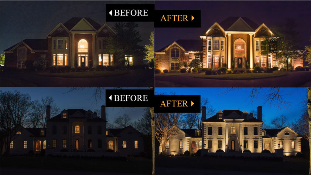 Outdoor Landscape Before And After
 Why Landscape Lighting • Lux Lighting