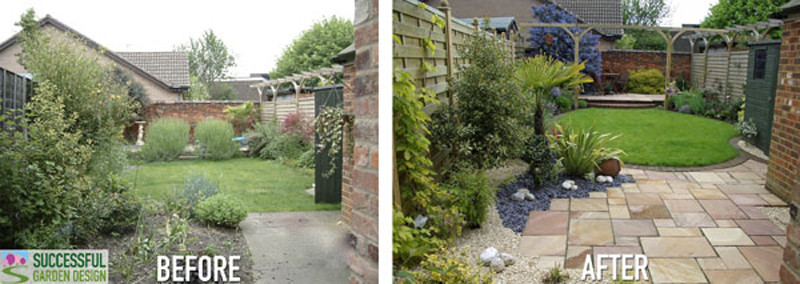 Outdoor Landscape Before And After
 Garden Design Makeover in a Weekend Garden Therapy