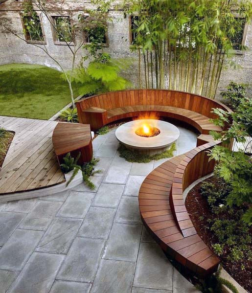 Outdoor Landscape Seating
 Top 50 Best Fire Pit Landscaping Ideas Backyard Designs