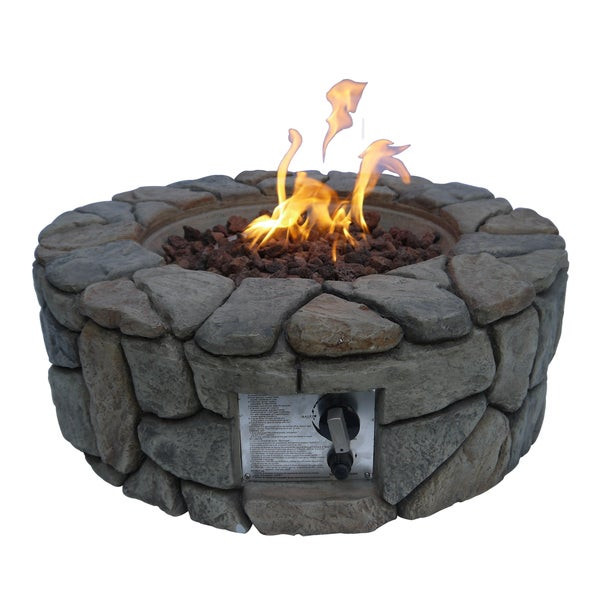 Outdoor Patio Gas Fire Pit
 Shop Peaktop Outdoor Stone Propane Gas Fire Pit Free