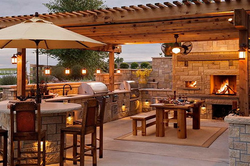 Outdoor Patio Kitchen Designs
 Various Types of Great Outdoor Kitchen Roof Ideas Home