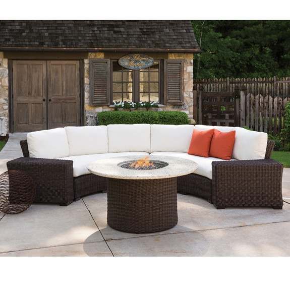 Outdoor Sectional With Firepit
 Lloyd Flanders Mesa Curved Wicker Sectional Set with Fire
