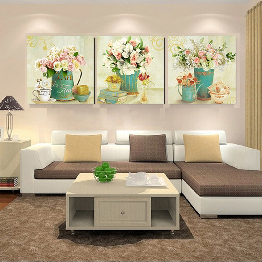 Paintings For Living Room Walls
 Home Decor Canvas Prints Vintage Flower Wall Art Canvas