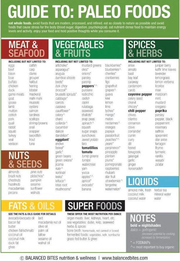Paleo Diet Foods List
 Guide to Paleo Foods Cheat Sheet Best Infographics