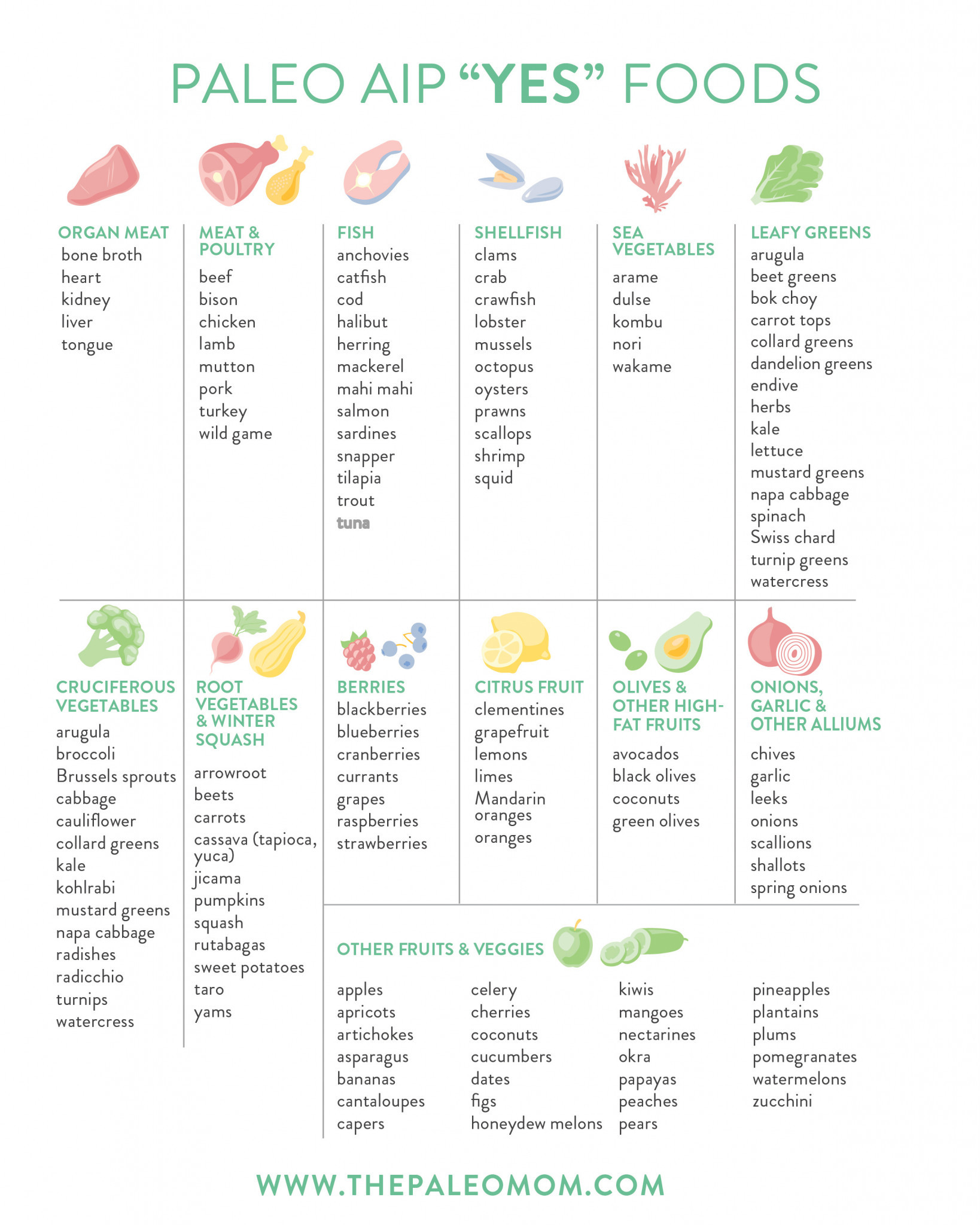 Paleo Diet Foods List
 The Autoimmune Protocol The Paleo Mom
