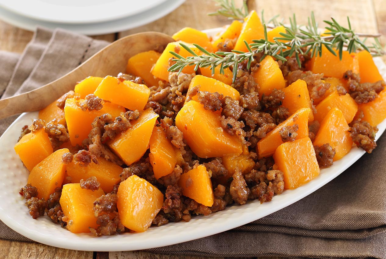 Paleo Side Dishes
 Paleo Roasted Butternut Squash & Italian Sausage