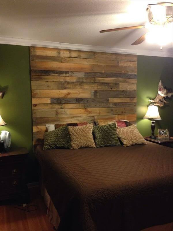 Pallet Wall Bedroom
 Wonderful DIY Pallet Wood Headboard Projects