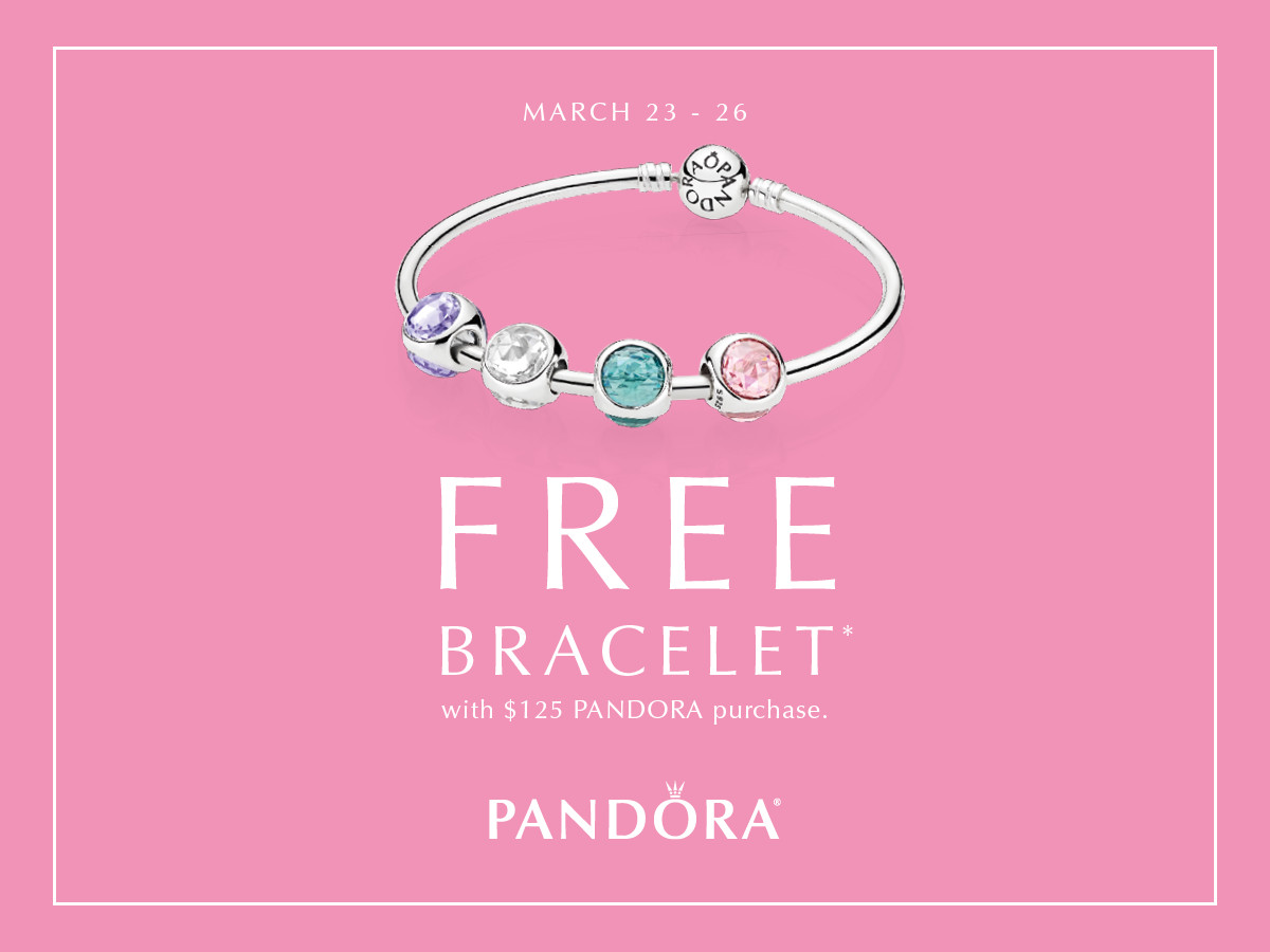 Pandora Bracelet Discount
 Pandora Free Bracelet Promo Spring 2017