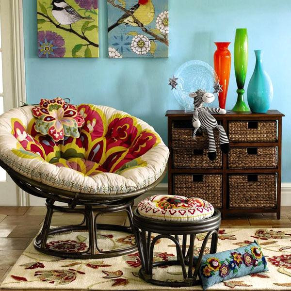 Papasan Chair In Living Room
 30 Cozy Ideas for Modern Home Decorating with Papasan Chairs