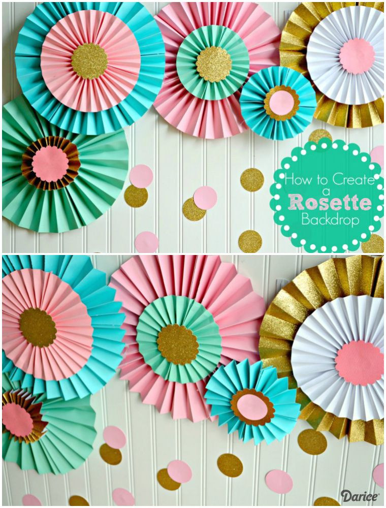 Paper Decor DIY
 How To Make Paper Rosettes Birthday Backdrop Darice