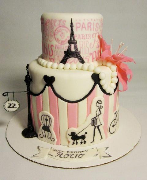 Paris Birthday Cakes
 Tallulah s Bakery A hot pink Parisian birthday cake