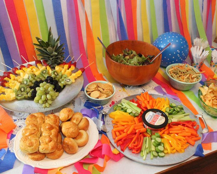 Party Food Ideas For Birthday
 Rainbow First Birthday Party