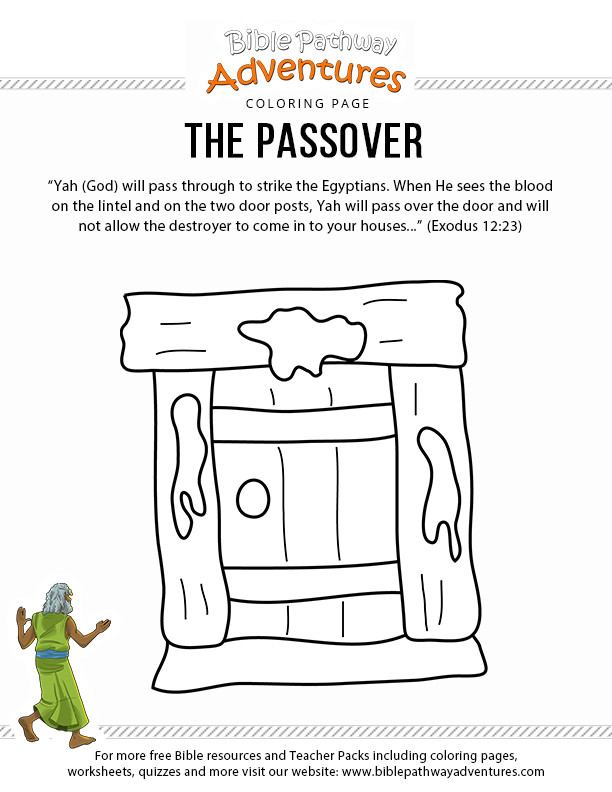 Passover Activities For Sunday School
 Bible Coloring Page for Kids The Passover