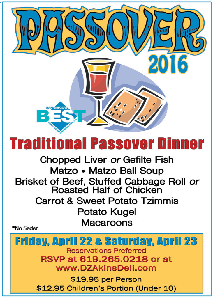 Passover Dinner Menu
 Passover 2016 D Z Akin s Restaurant