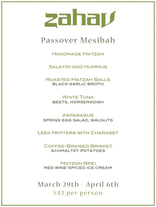 Passover Dinner Menus
 Deal Feed Special Passover Menu Zahav