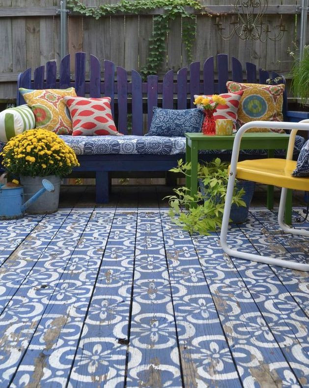 Patio Deck Paint
 Top 10 Stencil and Painted Rug Ideas for Wood Floors