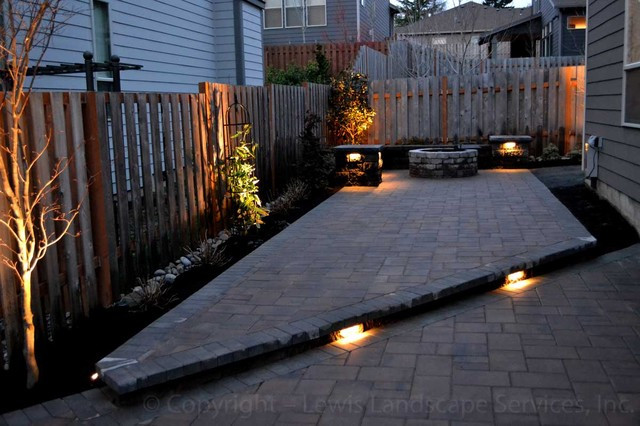 Patio Landscape Lighting
 Paver Patio Seat Wall Fire Pit Outdoor Lighting