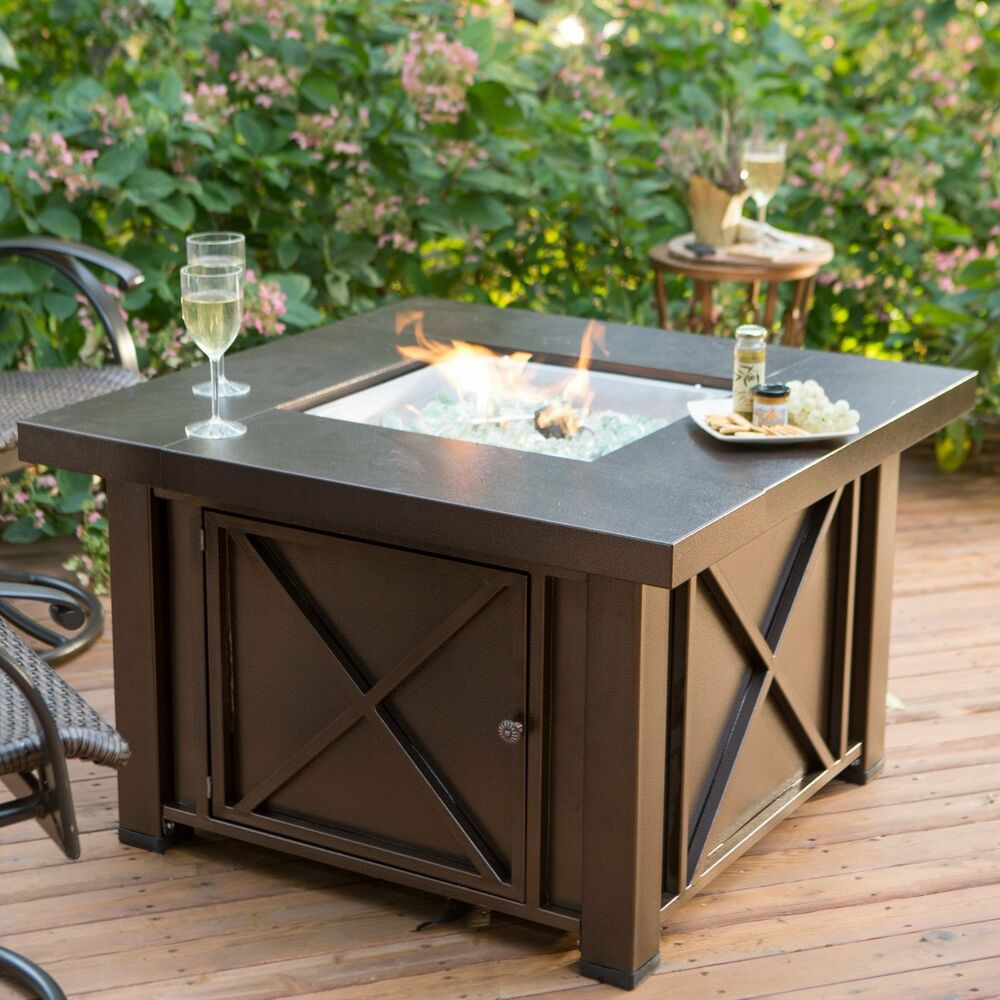 Patio Table With Firepit
 Fire Pit Table Gas Burner Patio Deck Outdoor Fireplace