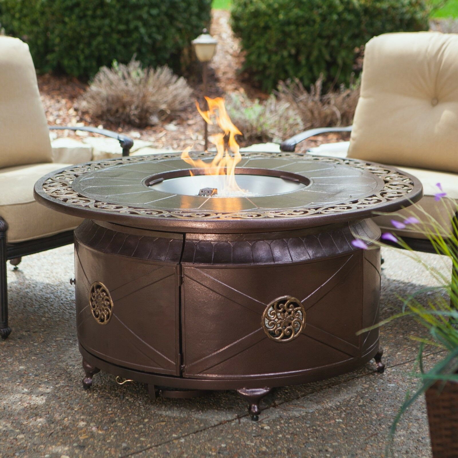 Patio Table With Firepit
 Fire Pit Table Burner Patio Deck Outdoor Fireplace Propane