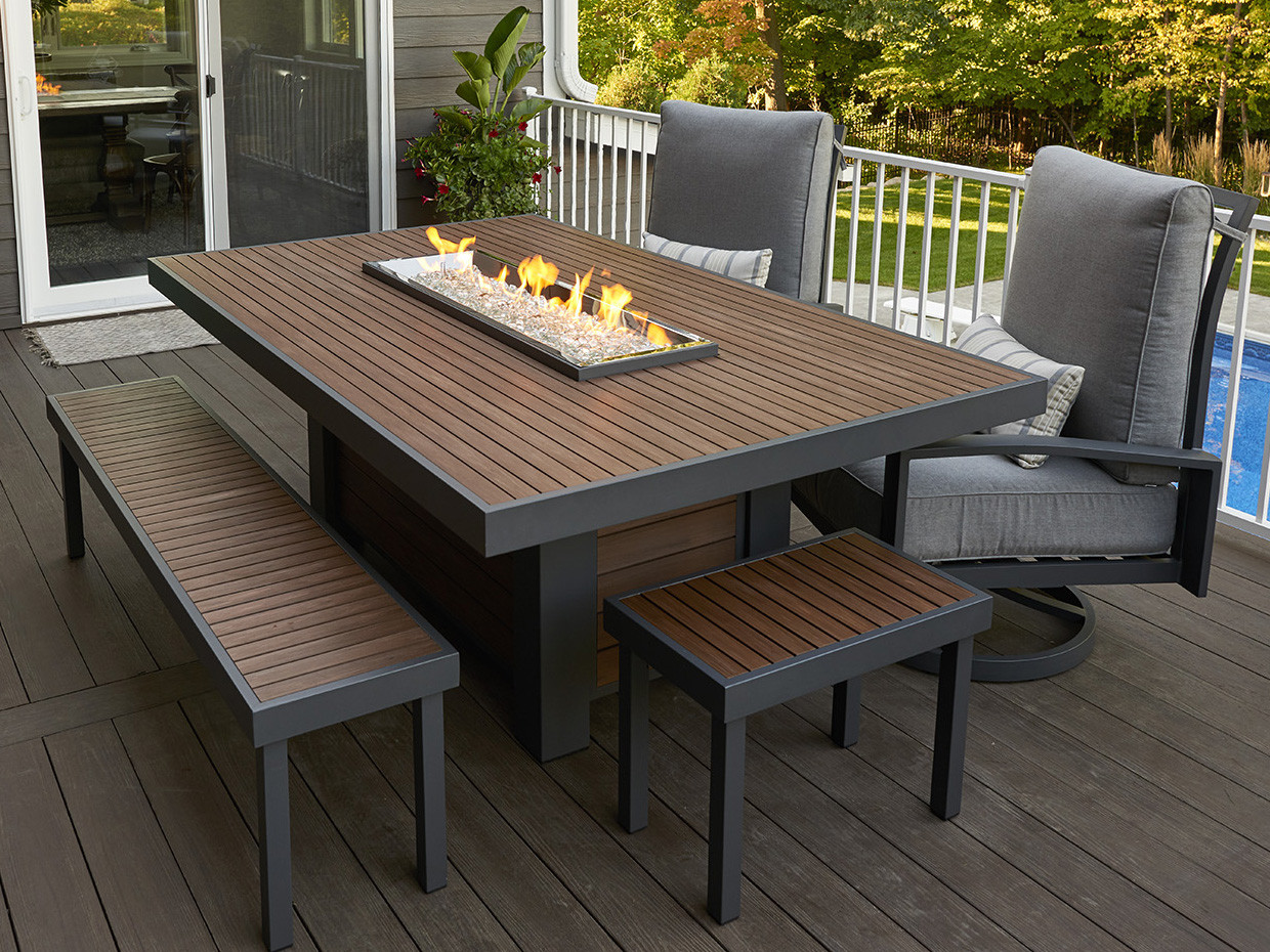 Patio Tables With Fire Pits
 Outdoor Greatroom Kenwood 80 69 x 50 5 Rectangular Linear
