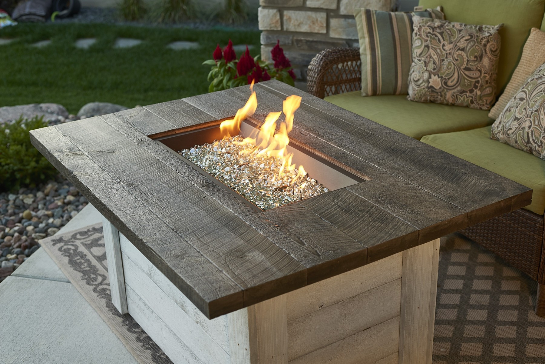 Patio Tables With Fire Pits
 Alcott Rectangular Gas Fire Pit Table